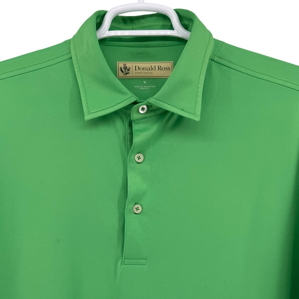 Donald Ross Sportswear XL Green Performance Golf Polo Shamrock CBC St‎ Patrick